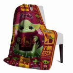 customized louisiana monroe warhawks baby yoda red blanket best selling