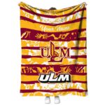 customized louisiana monroe warhawks floral stripes red white blanket best selling