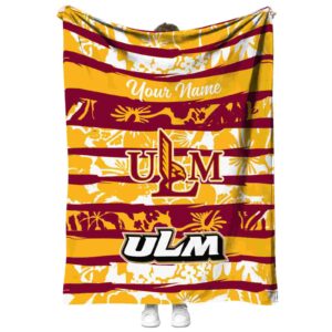 customized louisiana monroe warhawks floral stripes red white blanket best selling