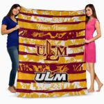 customized louisiana monroe warhawks floral stripes red white blanket fashion forward