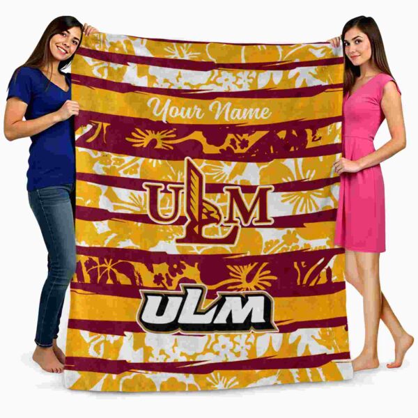 customized louisiana monroe warhawks floral stripes red white blanket fashion forward