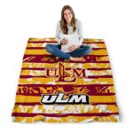 customized louisiana monroe warhawks floral stripes red white blanket high quality