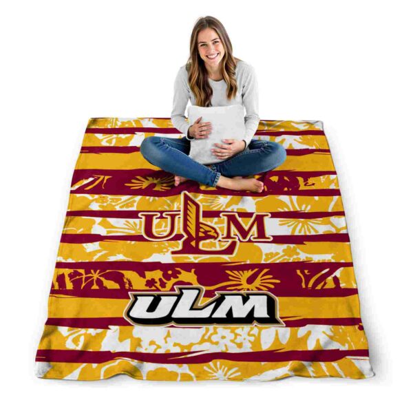 customized louisiana monroe warhawks floral stripes red white blanket high quality