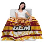 customized louisiana monroe warhawks floral stripes red white blanket latest model