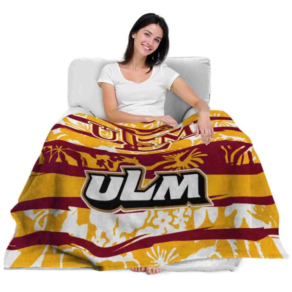 customized louisiana monroe warhawks floral stripes red white blanket latest model