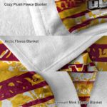 customized louisiana monroe warhawks floral stripes red white blanket premium grade