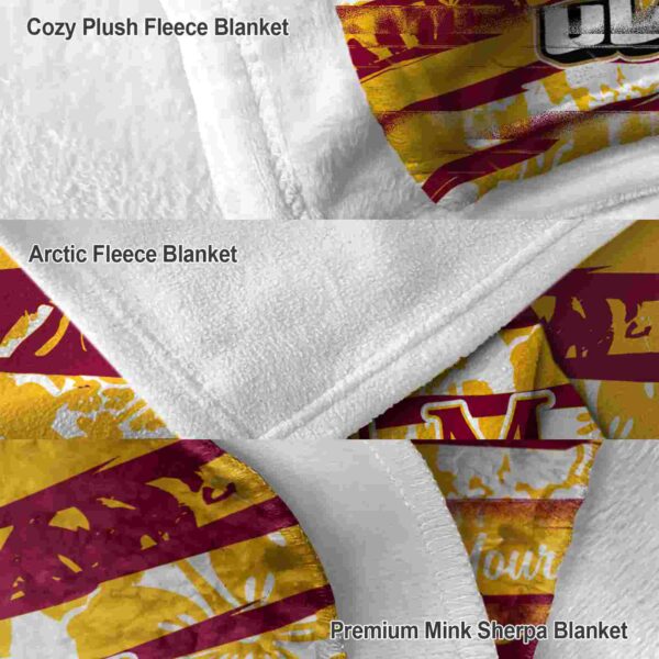 customized louisiana monroe warhawks floral stripes red white blanket premium grade
