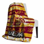 customized louisiana monroe warhawks floral stripes red white blanket top rated