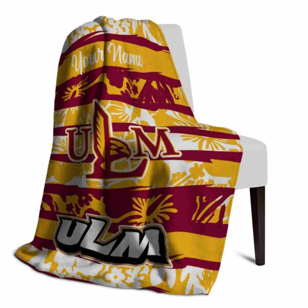 customized louisiana monroe warhawks floral stripes red white blanket top rated