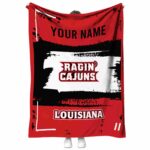 customized louisiana ragin cajuns paint strokes red white blanket best selling