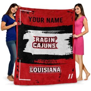customized louisiana ragin cajuns paint strokes red white blanket fashion forward