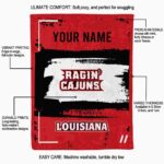 customized louisiana ragin cajuns paint strokes red white blanket best selling