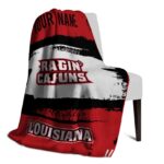 customized louisiana ragin cajuns paint strokes red white blanket best selling