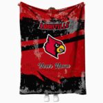 customized louisville cardinals grunge streaks red blanket best selling