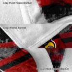 customized louisville cardinals grunge streaks red blanket best selling