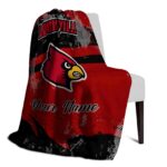 customized louisville cardinals grunge streaks red blanket best selling