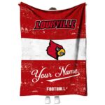 customized louisville cardinals grunge texture red white blanket best selling