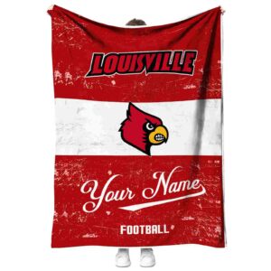 customized louisville cardinals grunge texture red white blanket best selling