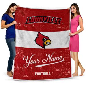 customized louisville cardinals grunge texture red white blanket fashion forward
