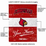 customized louisville cardinals grunge texture red white blanket new arrival