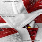 customized louisville cardinals grunge texture red white blanket premium grade
