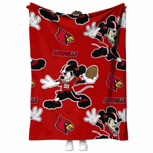 customized louisville cardinals mickey red blanket best selling