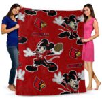 customized louisville cardinals mickey red blanket best selling