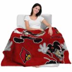 customized louisville cardinals mickey red blanket best selling