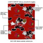 customized louisville cardinals mickey red blanket best selling