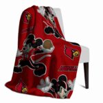 customized louisville cardinals mickey red blanket best selling