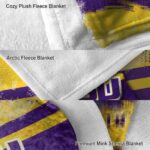 customized lsu tigers grunge streaks purple blanket best selling