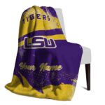 customized lsu tigers grunge streaks purple blanket best selling