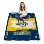 customized marquette golden eagles paint strokes blue white blanket high quality