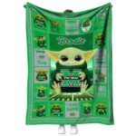 customized marshall thundering herd baby yoda green blanket best selling
