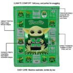 customized marshall thundering herd baby yoda green blanket best selling