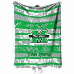 customized marshall thundering herd floral stripes green white blanket best selling