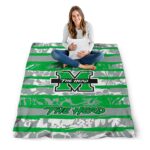 customized marshall thundering herd floral stripes green white blanket best selling