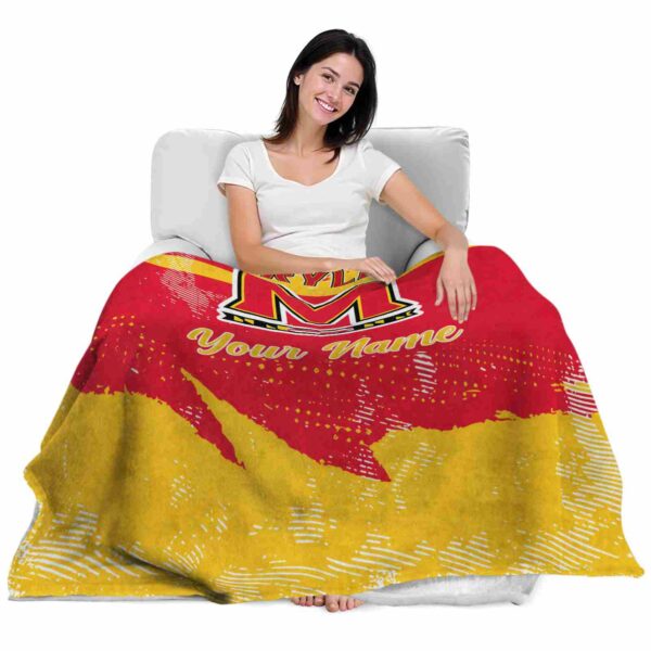 customized maryland terrapins grunge streaks red blanket latest model