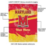 customized maryland terrapins grunge streaks red blanket new arrival
