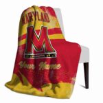 customized maryland terrapins grunge streaks red blanket top rated