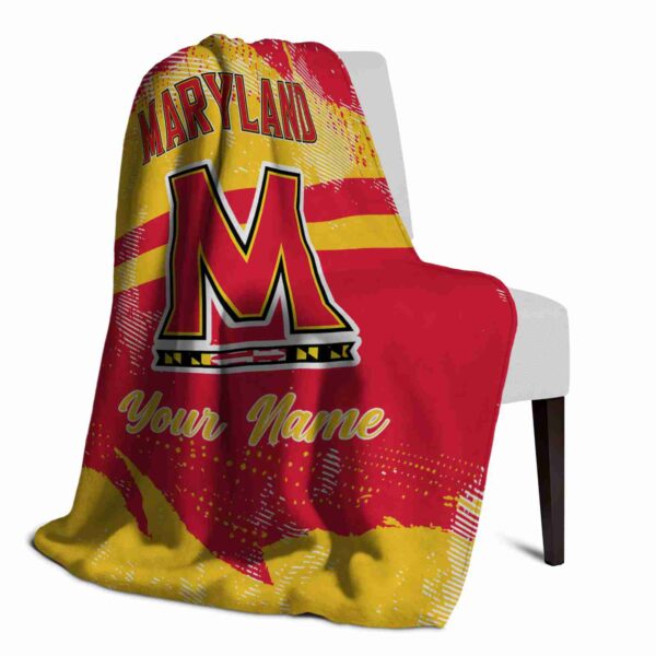 customized maryland terrapins grunge streaks red blanket top rated