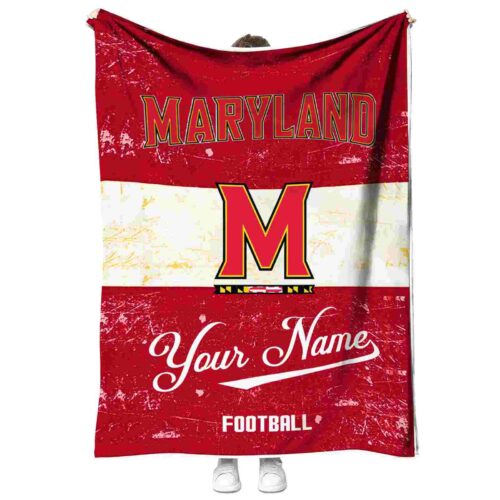 customized maryland terrapins grunge texture red white blanket best selling