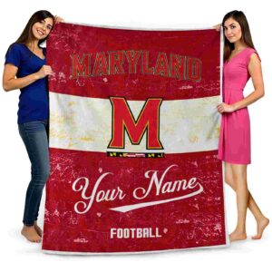 customized maryland terrapins grunge texture red white blanket fashion forward