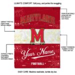 customized maryland terrapins grunge texture red white blanket new arrival