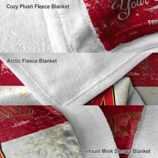 customized maryland terrapins grunge texture red white blanket premium grade
