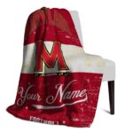 customized maryland terrapins grunge texture red white blanket top rated