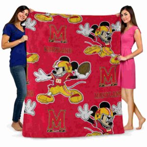 customized maryland terrapins mickey red blanket fashion forward