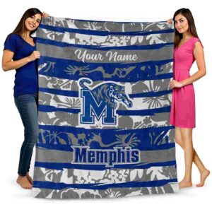 customized memphis tigers floral stripes blue white blanket fashion forward