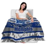 customized memphis tigers floral stripes blue white blanket best selling