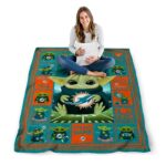 customized miami dolphins baby yoda aqua blanket best selling